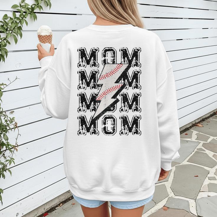 Baseball MOM Lightning Bolt Tshirt Retro Women's Sweatshirt Back Print