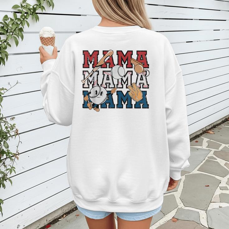 Baseball Mom Baseball Mama Game Day School Sport Women's Sweatshirt Back Print Baseball Mom Baseball Mama Game Day School Sport Women's Sweatshirt Back Print