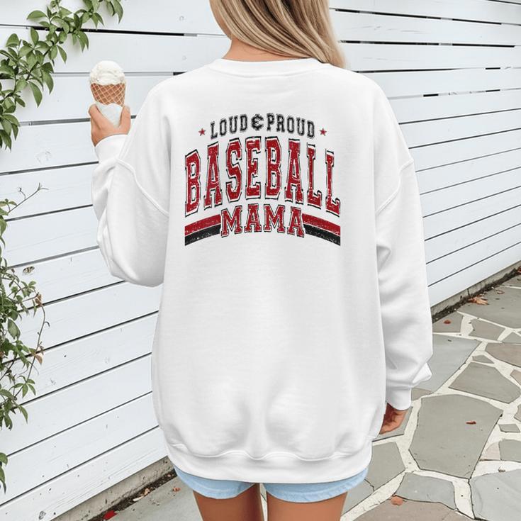 Baseball Mom Baseball Mama Mother's Day Red Loud Proud Women's Sweatshirt Back Print Baseball Mom Baseball Mama Mother's Day Red Loud Proud Women's Sweatshirt Back Print