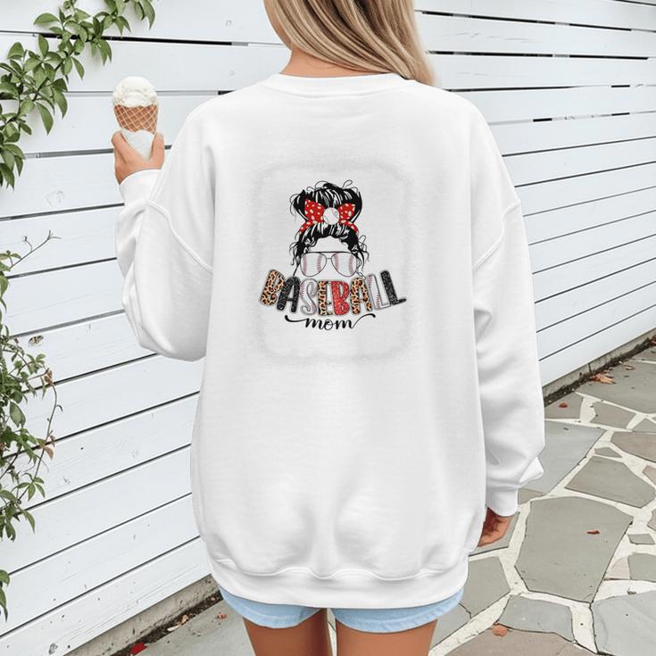 Baseball Mom Messy Bun Mommy Baseball Player Premium Women's Sweatshirt Back Print Baseball Mom Messy Bun Mommy Baseball Player Premium Women's Sweatshirt Back Print