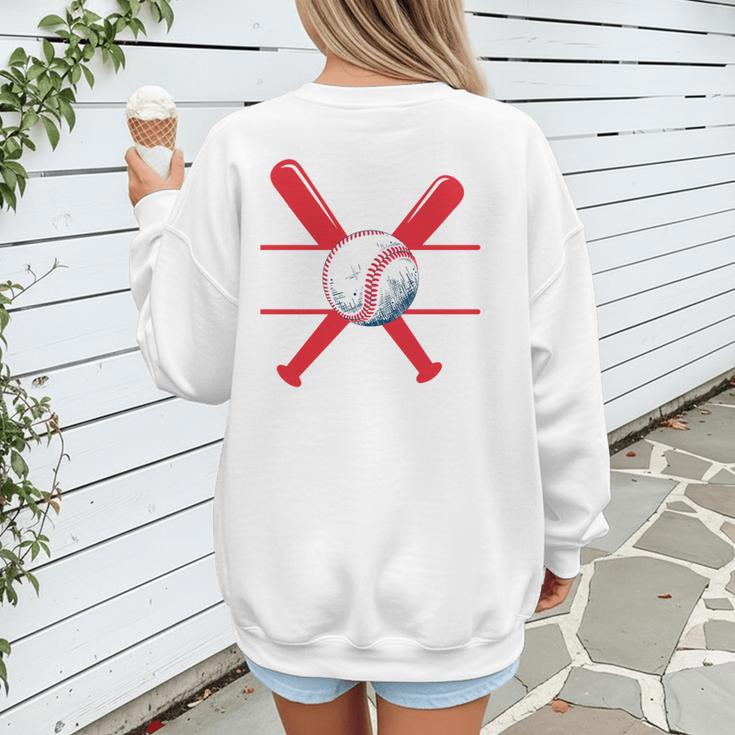 Baseball Mom Red Women's Sweatshirt Back Print
