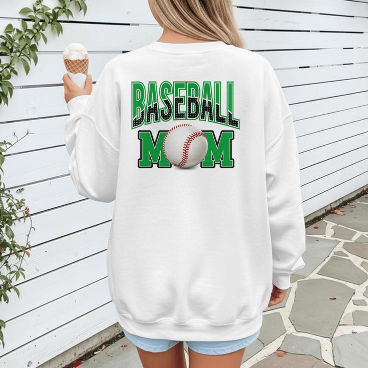 Baseball Mom Sports Green Women's Sweatshirt Back Print