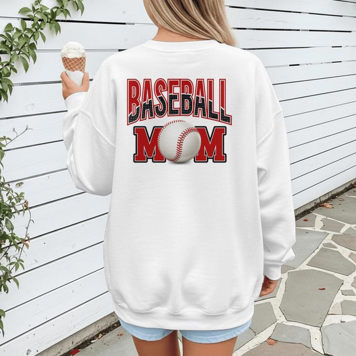 Baseball Mom Sports Red Women's Sweatshirt Back Print