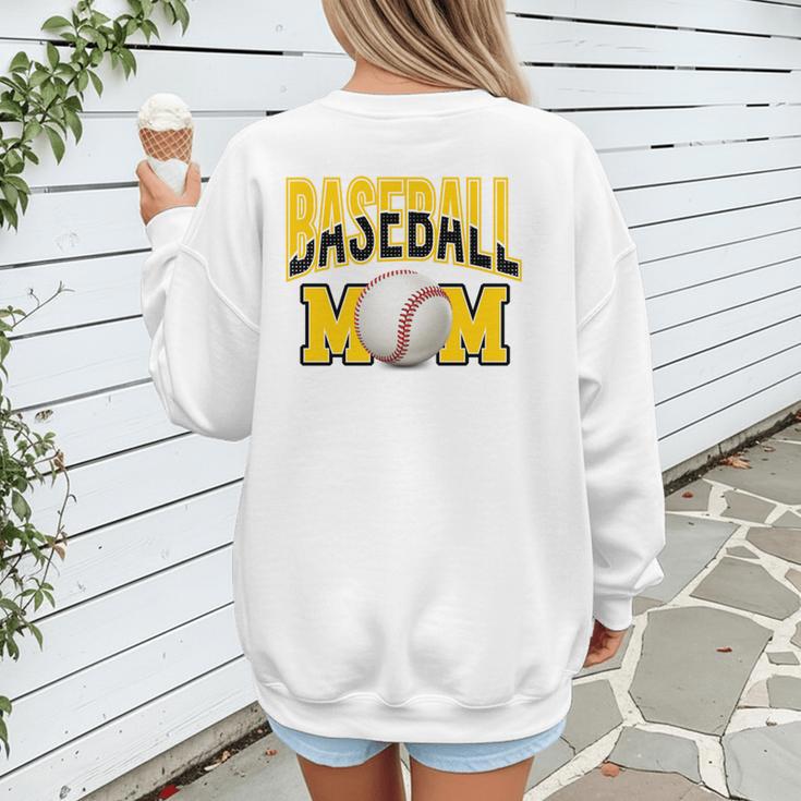 Baseball Mom Sports Mom Yellow Women's Sweatshirt Back Print