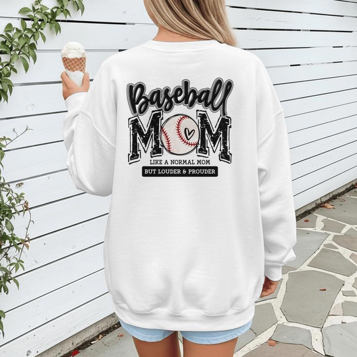 Baseball Mom Varsity Baseball Mama Cute Mother's Day Women's Sweatshirt Back Print