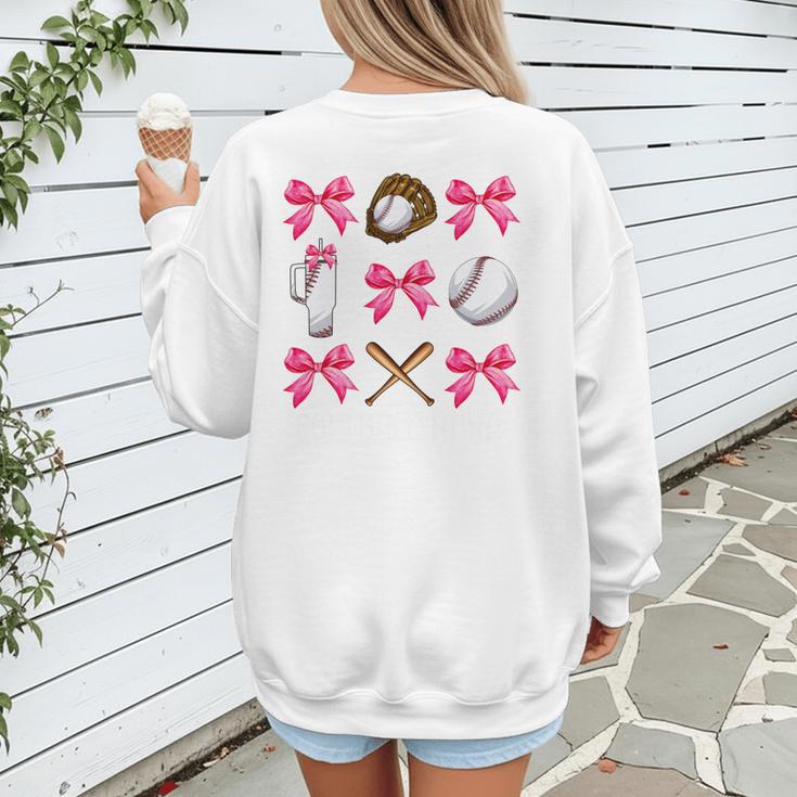 Baseball Nana Era Bows Baseball Mom Women Women's Sweatshirt Back Print Baseball Nana Era Bows Baseball Mom Women Women's Sweatshirt Back Print