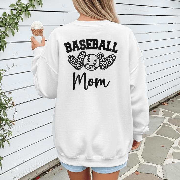 Custom Baseball Mom Number 57 Heart For Mom Women's Sweatshirt Back Print Custom Baseball Mom Number 57 Heart For Mom Women's Sweatshirt Back Print
