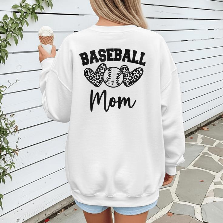 Custom Baseball Mom Number 7 Heart For Mom Women's Sweatshirt Back Print Custom Baseball Mom Number 7 Heart For Mom Women's Sweatshirt Back Print