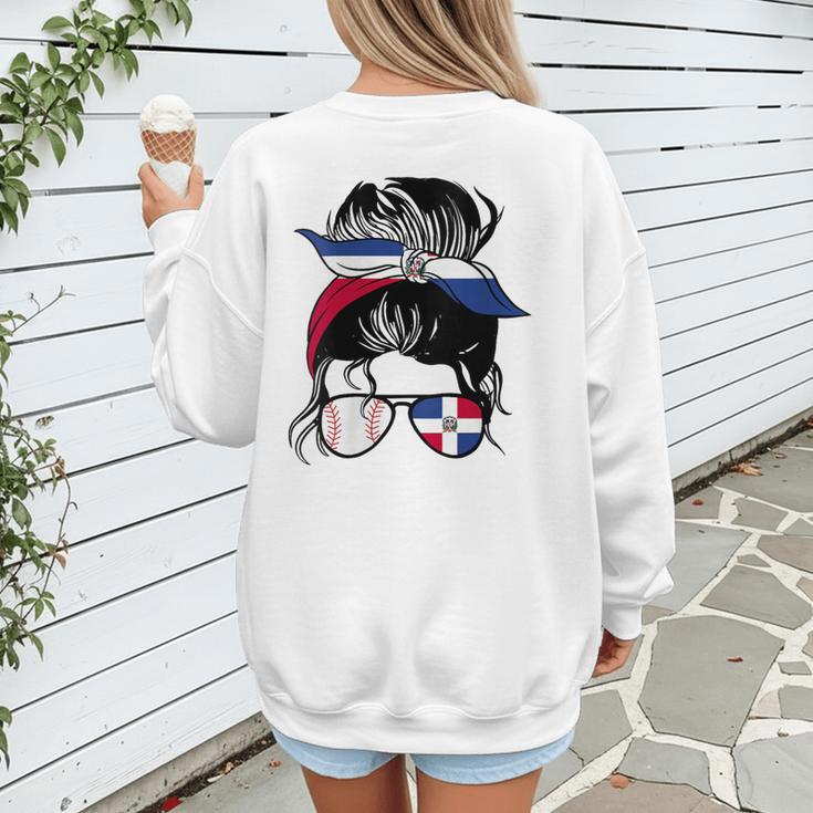 Dominican Baseball Mom Dominican Baseball Girl Women's Sweatshirt Back Print Dominican Baseball Mom Dominican Baseball Girl Women's Sweatshirt Back Print