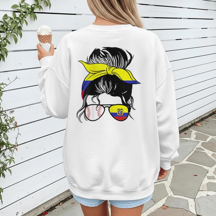 Ecuador Baseball Mom Ecuadorian Baseball Girl Women's Sweatshirt Back Print