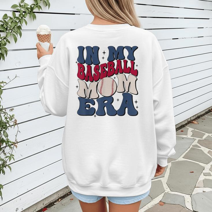 Groovy In My Baseball Mom Era Baseball Mama Mother's Day Women's Sweatshirt Back Print Groovy In My Baseball Mom Era Baseball Mama Mother's Day Women's Sweatshirt Back Print