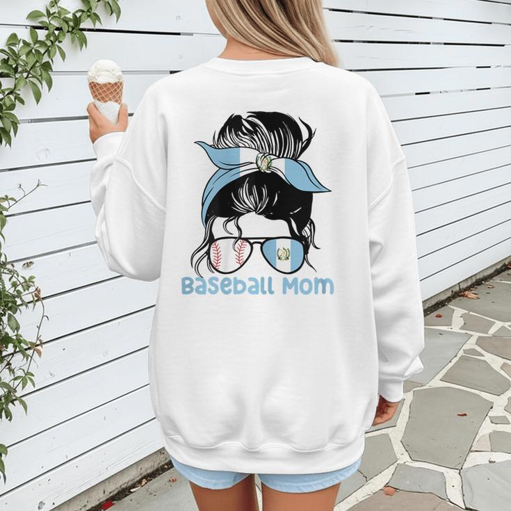 Guatemala Baseball Mom Messy Bun Women's Sweatshirt Back Print