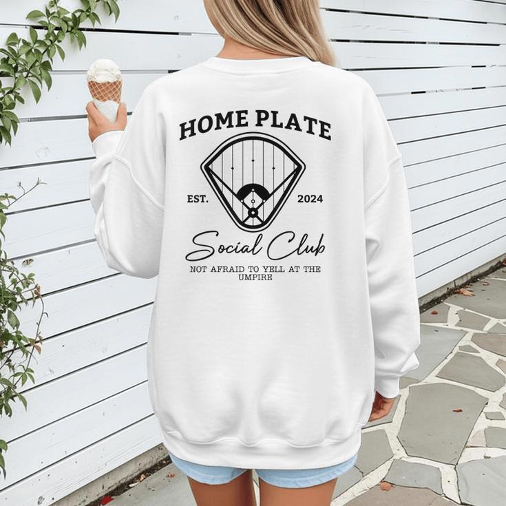 Home Plate Social Club Baseball Mom Women's Sweatshirt Back Print