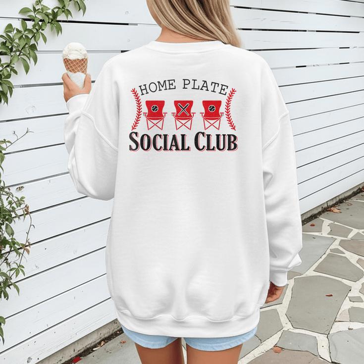 Home Plate Social Club Softball Season Baseball Mom Women's Sweatshirt Back Print Home Plate Social Club Softball Season Baseball Mom Women's Sweatshirt Back Print