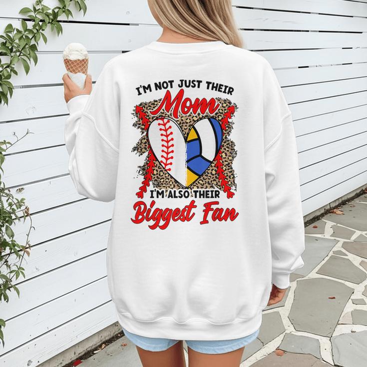 I'm Their Biggest Fan Volleyball Baseball Mom Women's Sweatshirt Back Print I'm Their Biggest Fan Volleyball Baseball Mom Women's Sweatshirt Back Print