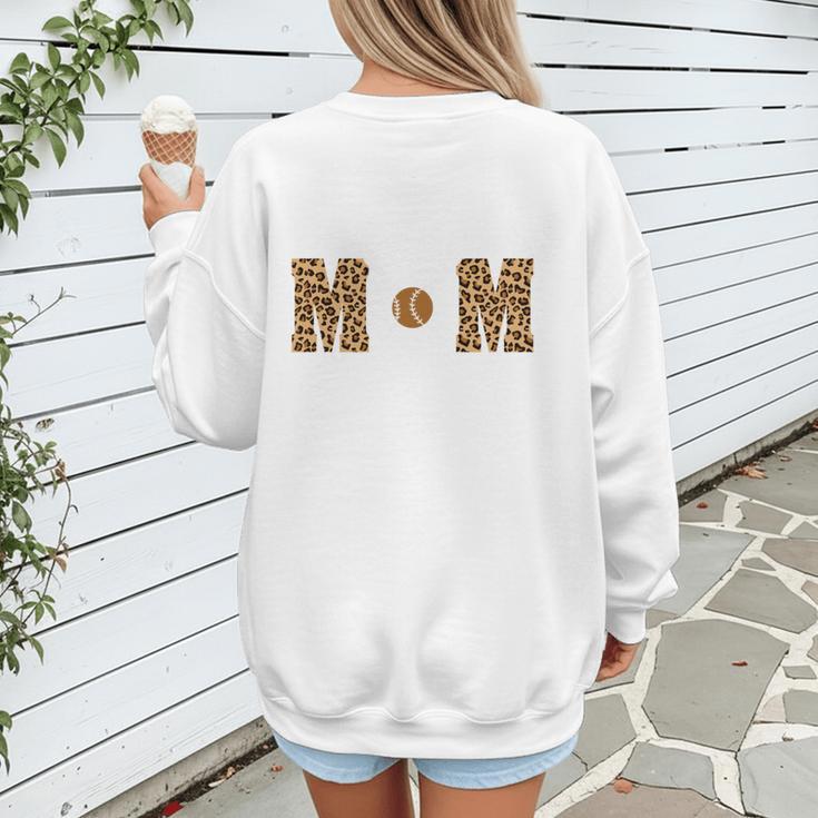 Loud And Proud Baseball Mom Leopard Mama Loves Women's Sweatshirt Back Print
