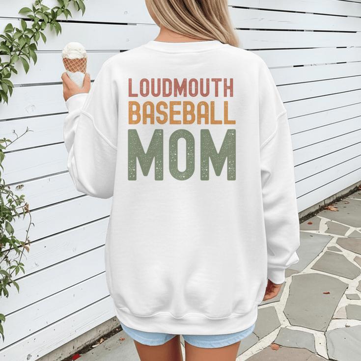 Loudmouth Baseball Mom Sports Cute Text Premium Women's Sweatshirt Back Print