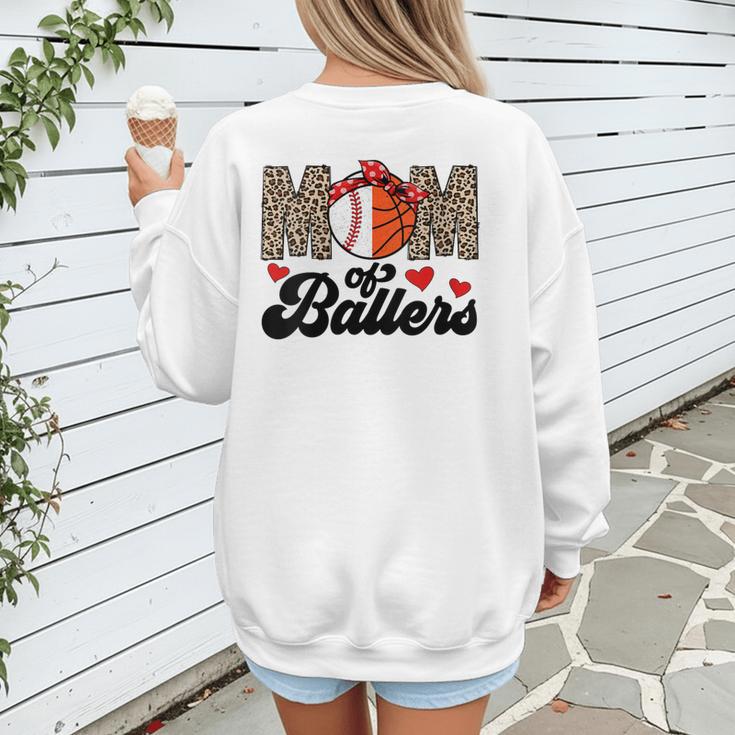 Mom Of Ballers Basketball Baseball Mom Of Ballers Women's Sweatshirt Back Print Mom Of Ballers Basketball Baseball Mom Of Ballers Women's Sweatshirt Back Print