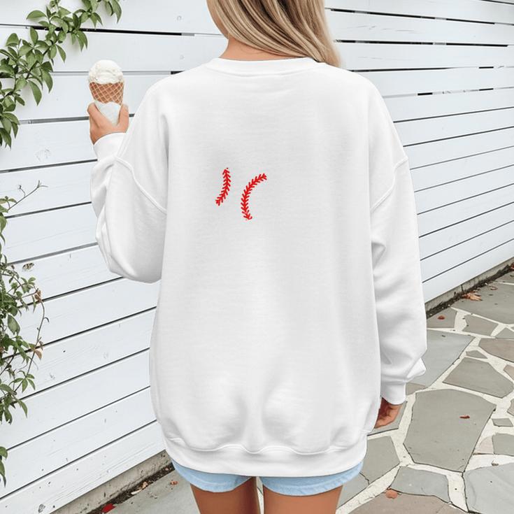 Mom Of Ballers USA Flag Soccer Baseball Mom Women's Sweatshirt Back Print