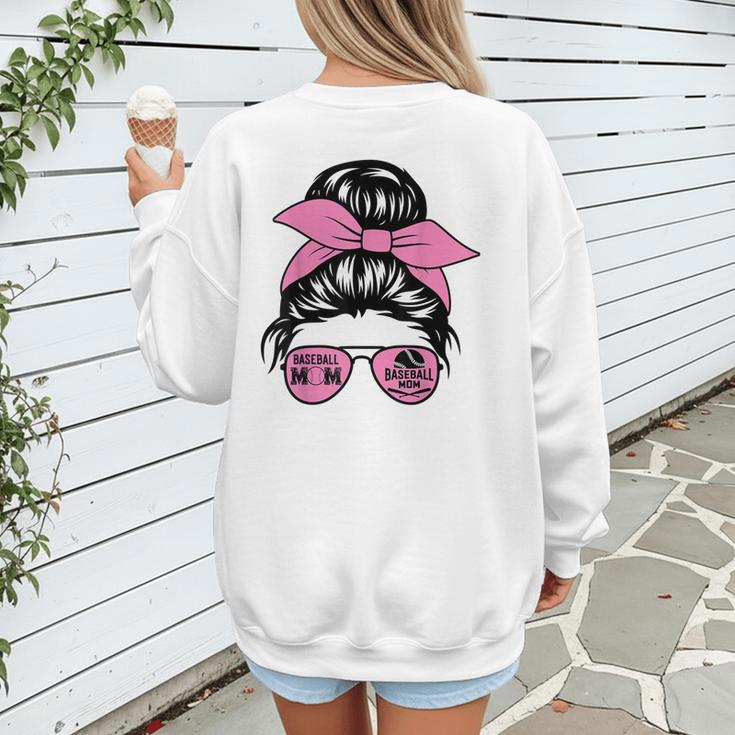 Mother Day Mama Retro Mama Mommy Baseball Mom Women's Sweatshirt Back Print