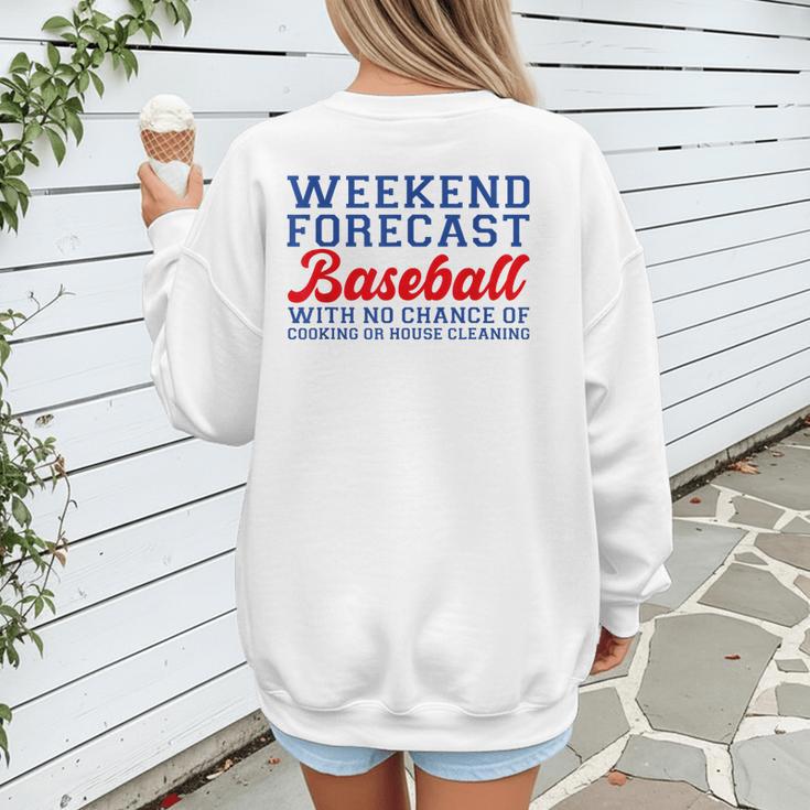 Retro Baseball Mom Mother's Day Weekend Forecast Baseball Women's Sweatshirt Back Print Retro Baseball Mom Mother's Day Weekend Forecast Baseball Women's Sweatshirt Back Print