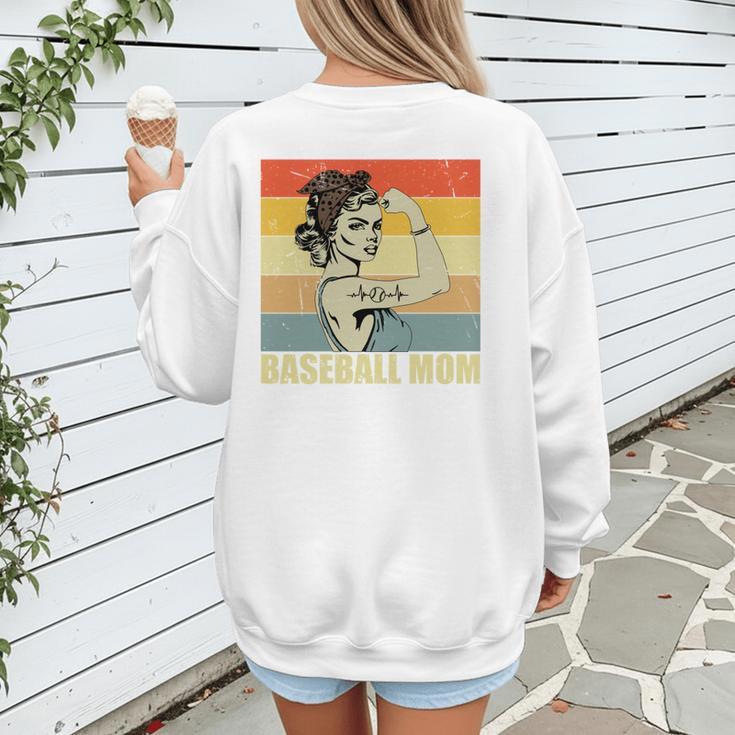 Retro Baseball Mom Sport Lover Vintage Women's Sweatshirt Back Print Retro Baseball Mom Sport Lover Vintage Women's Sweatshirt Back Print