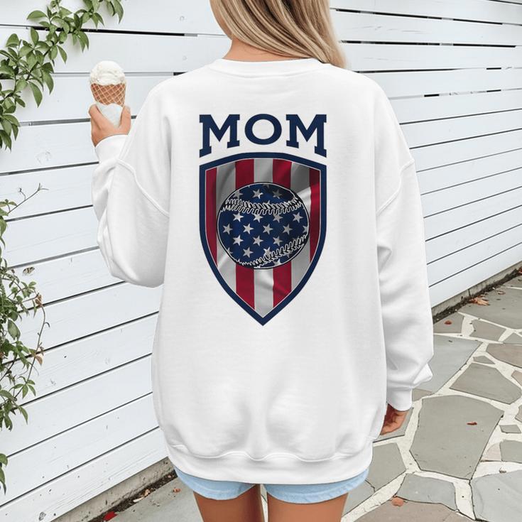 USA Mum Mother's Day Baseball Mom Women's Sweatshirt Back Print USA Mum Mother's Day Baseball Mom Women's Sweatshirt Back Print