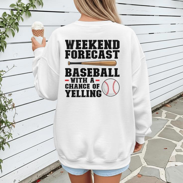 Weekend Forecast Baseball Baseball Mom Women's Sweatshirt Back Print