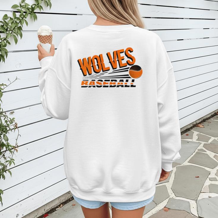 Wolves Baseball Team Baseball Mom Wolf Sports School Spirit Women's Sweatshirt Back Print Wolves Baseball Team Baseball Mom Wolf Sports School Spirit Women's Sweatshirt Back Print