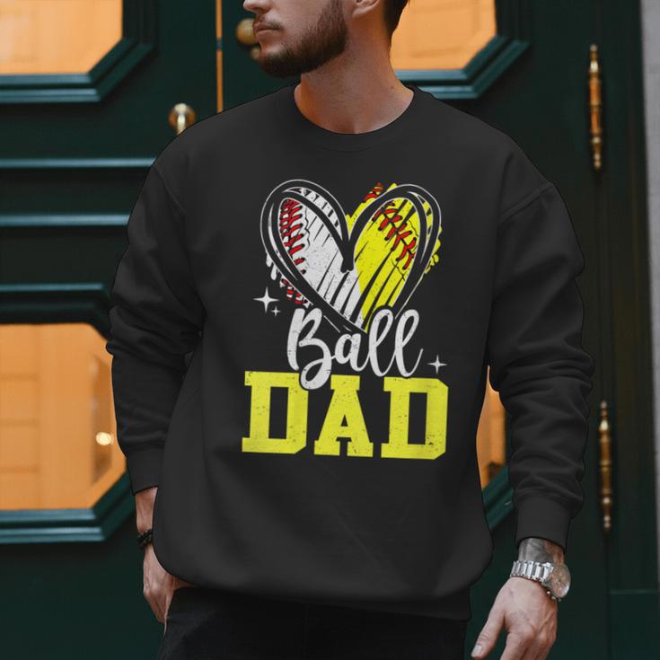 Ball Dad Softball Baseball Dad Fathers Day Men Sweatshirt