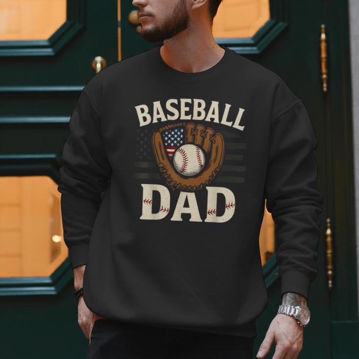 Baseball Dad Fathers Day American USA Flag Men Boys Kids Men Sweatshirt Baseball Dad Fathers Day American USA Flag Men Boys Kids Men Sweatshirt