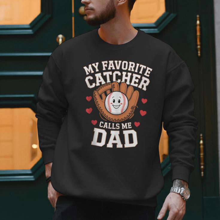 Baseball Dad Father's Day Catcher Men Men Sweatshirt Baseball Dad Father's Day Catcher Men Men Sweatshirt