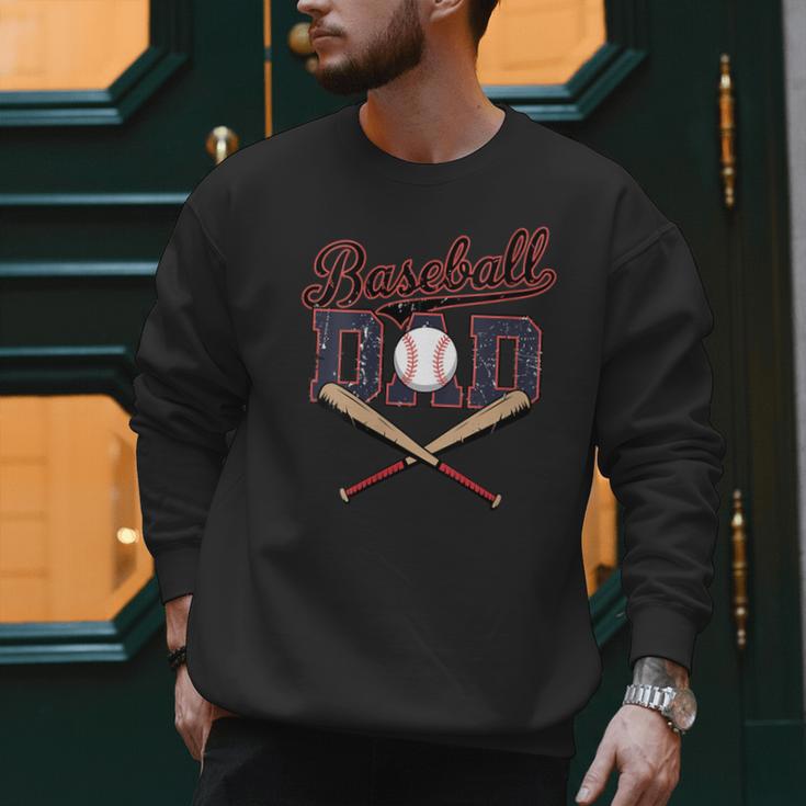 Baseball Dad Father's Day Vintage Retro Sarcastic Dad Men Sweatshirt