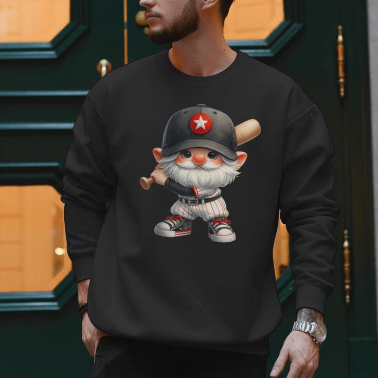 Baseball Dad Gnome With Baseball Bat For Grandpa Life Men Sweatshirt