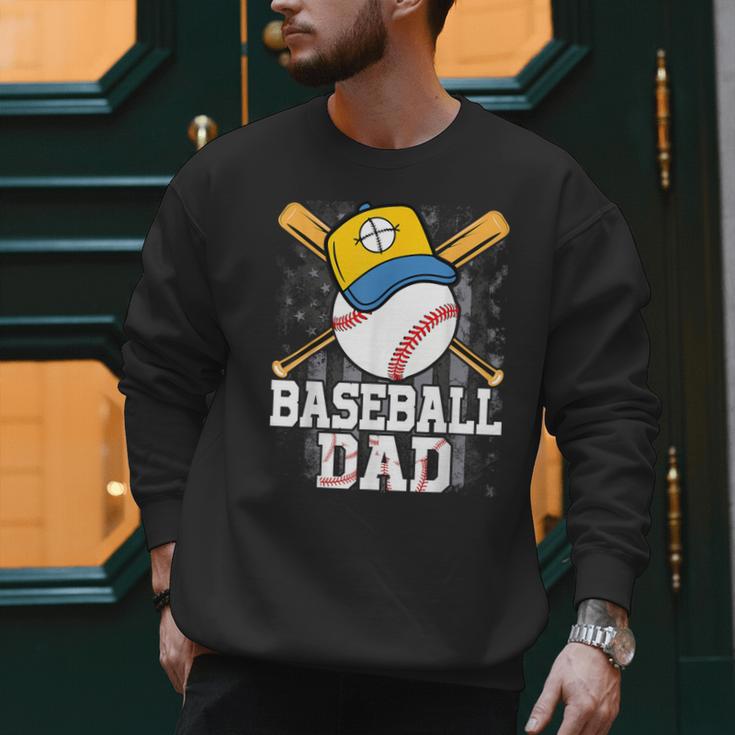 Baseball Dad Happy Fathers Day For Men Boys Kids Men Sweatshirt
