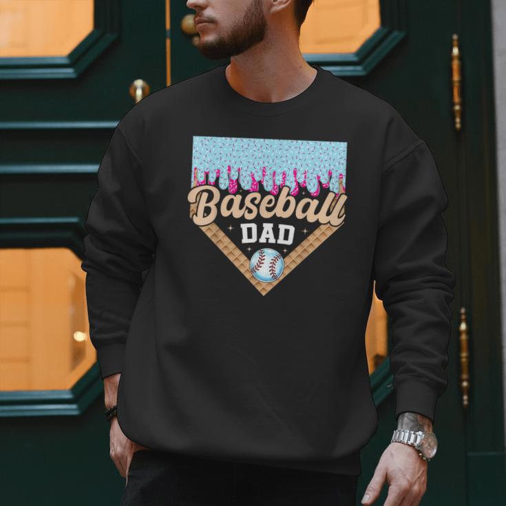 Baseball Dad Ice Cream Drip Fathers Day Men Sweatshirt Baseball Dad Ice Cream Drip Fathers Day Men Sweatshirt