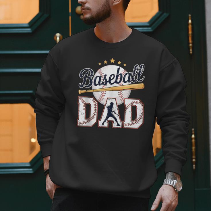 Baseball Dad Player Cool Retro Sports Fan Father's Day Men Sweatshirt Baseball Dad Player Cool Retro Sports Fan Father's Day Men Sweatshirt