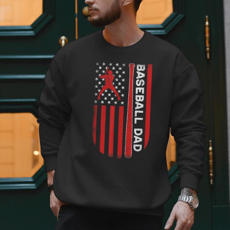 Baseball Dad Usa American Flag Patriotic Dad Father's Day Men Sweatshirt Baseball Dad Usa American Flag Patriotic Dad Father's Day Men Sweatshirt
