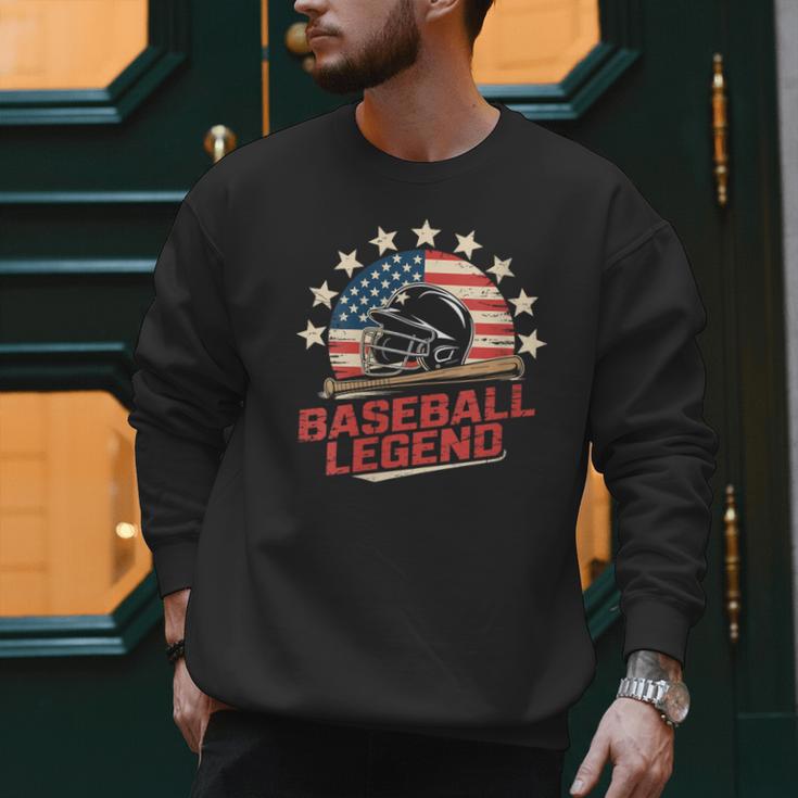 Baseball Dad USA Flag Men Sweatshirt