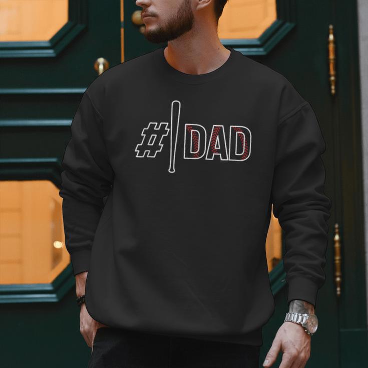 Baseball Player Dad Father's Day Number One Baseball Dad Men Sweatshirt Baseball Player Dad Father's Day Number One Baseball Dad Men Sweatshirt