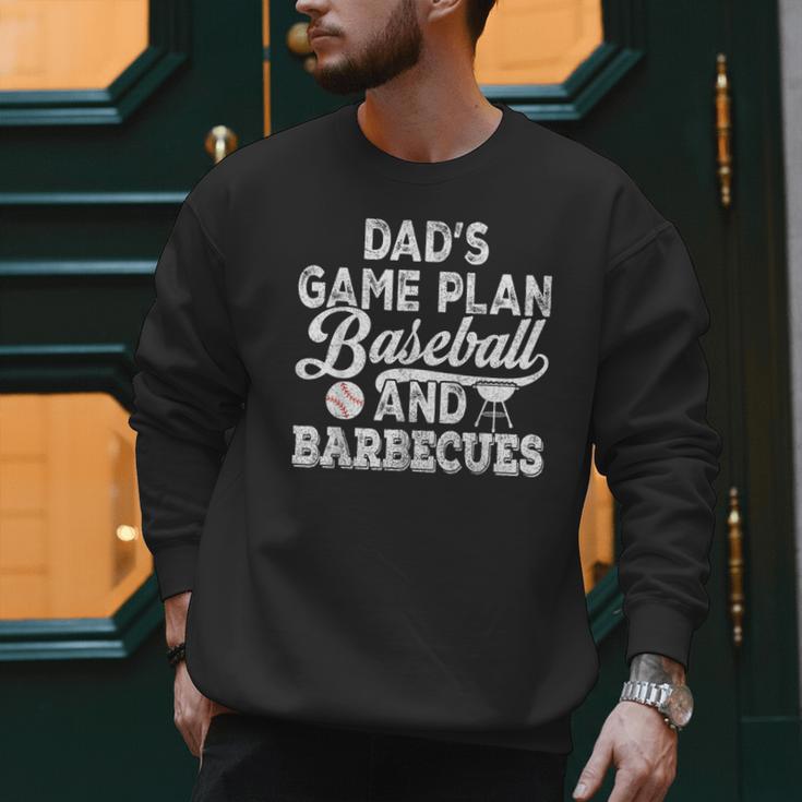 Dad's Game Plan Baseball & Barbecues Baseball Dad BBQ Gill Men Sweatshirt