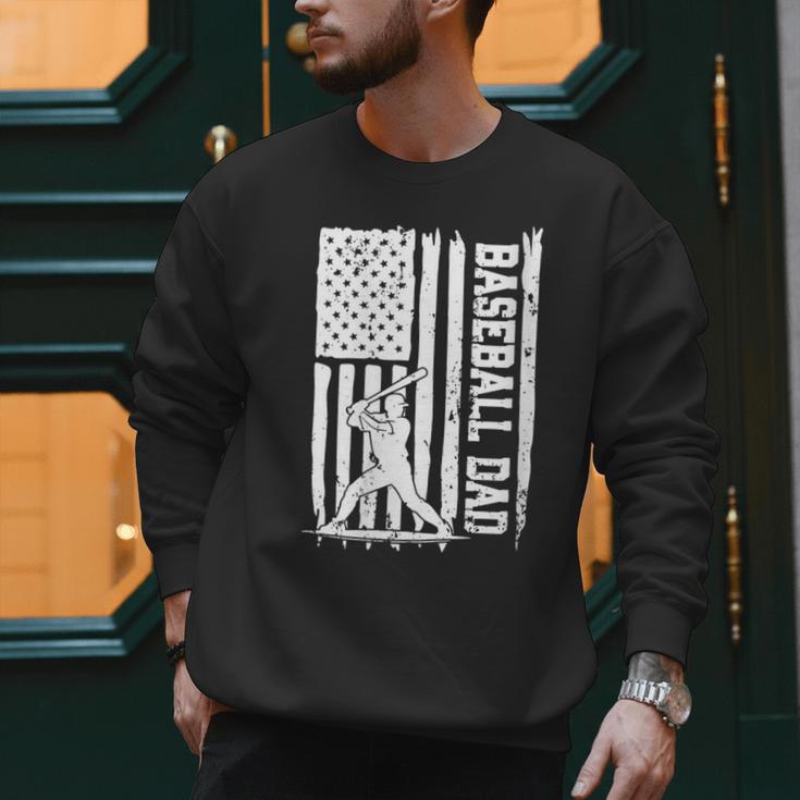 Retro Baseball Dad Us America Flag Fathers Day Men Sweatshirt Retro Baseball Dad Us America Flag Fathers Day Men Sweatshirt