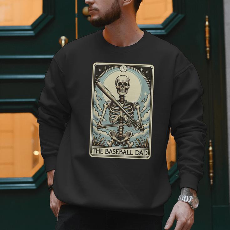 Retro Skeleton Baseball Dad Tarot Card Halloween Sport Lover Men Sweatshirt Retro Skeleton Baseball Dad Tarot Card Halloween Sport Lover Men Sweatshirt