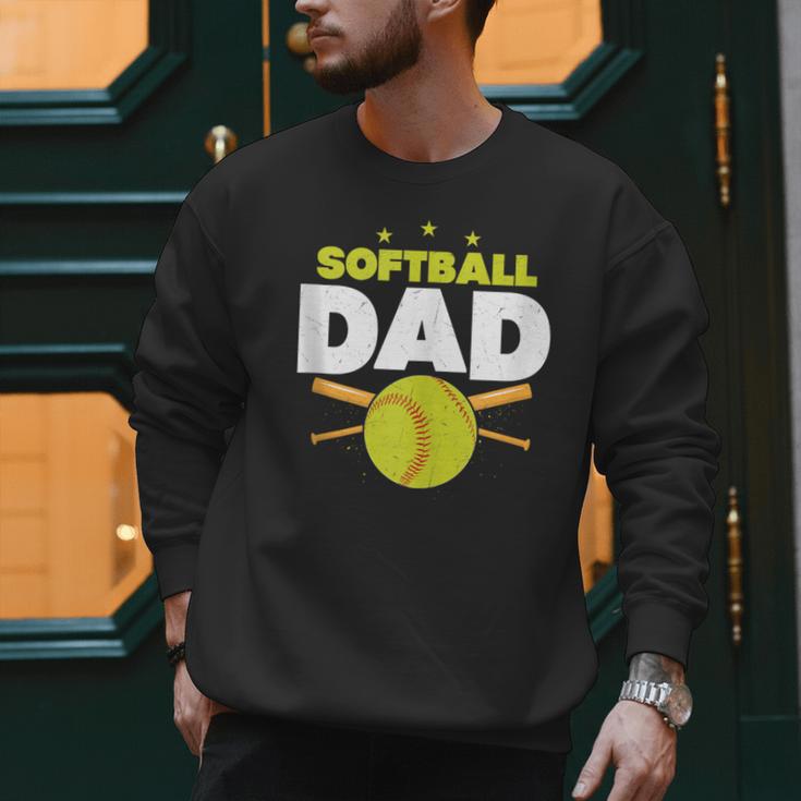 Softball Dad Just Like A Baseball Dad Player Men Sweatshirt Softball Dad Just Like A Baseball Dad Player Men Sweatshirt