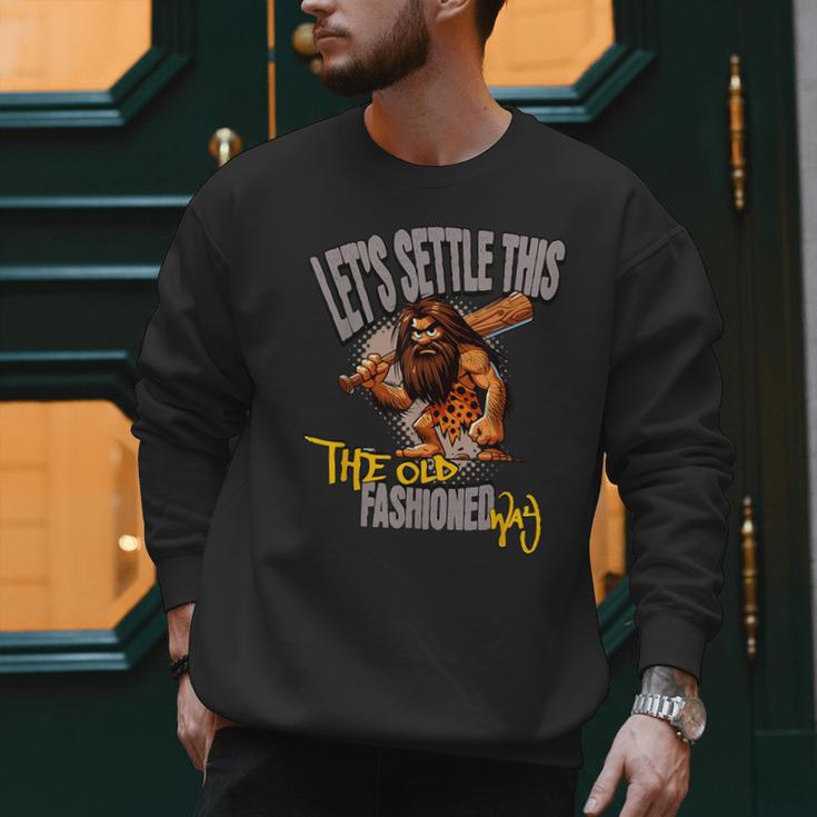 Stoneage Caveman Neolithic History Baseball Dad Father Men Sweatshirt Stoneage Caveman Neolithic History Baseball Dad Father Men Sweatshirt