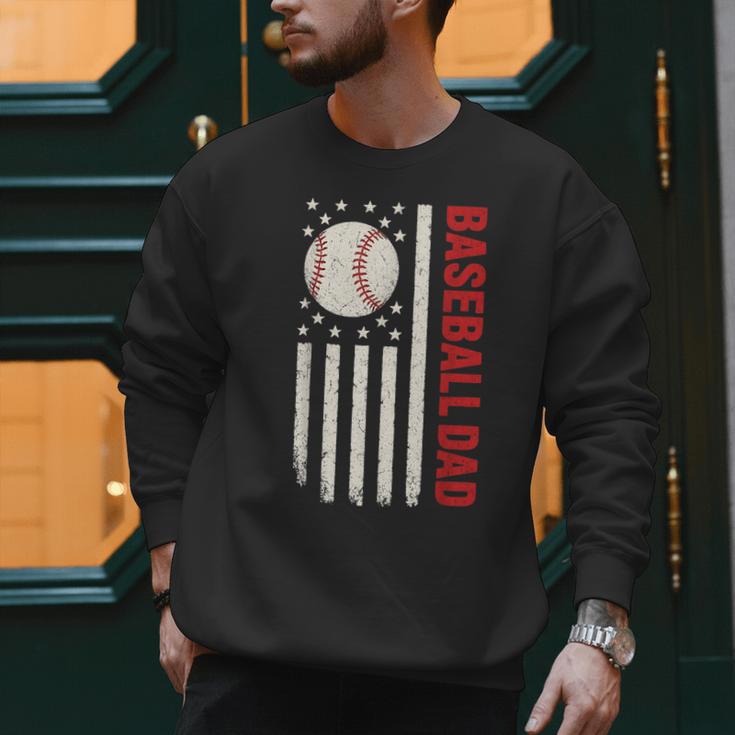 Vintage Baseball DAD American Flag Fathers Day 4th Of July Men Sweatshirt Vintage Baseball DAD American Flag Fathers Day 4th Of July Men Sweatshirt