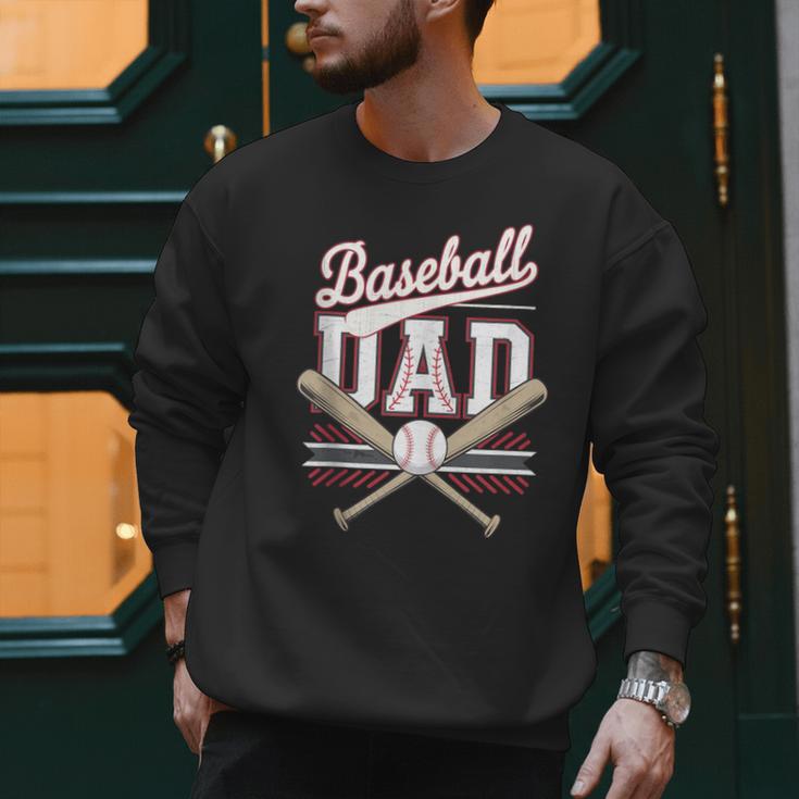 Vintage Baseball Dad Father's Day Husband Daddy Dad In Law Men Sweatshirt