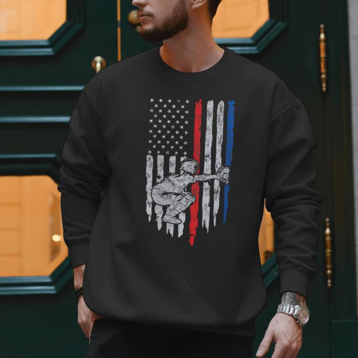 Vintage Baseball US Flag Tee Baseball Dad Player Coach Men Sweatshirt Vintage Baseball US Flag Tee Baseball Dad Player Coach Men Sweatshirt