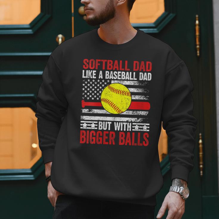 Vintage Softball Dad Like A Baseball Dad US Flag Men Sweatshirt Vintage Softball Dad Like A Baseball Dad US Flag Men Sweatshirt