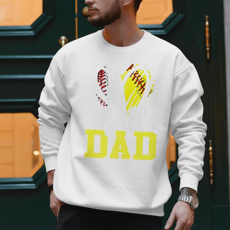 Ball Dad Softball Baseball Dad Fathers Day Premium Men Sweatshirt